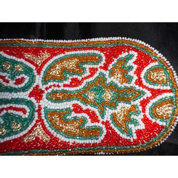 VINTAGE SPARKLING 1940's BELGIUM HAND BEADED EYEGLASSES SUNGLASSES CASE - Picture 1 of 9